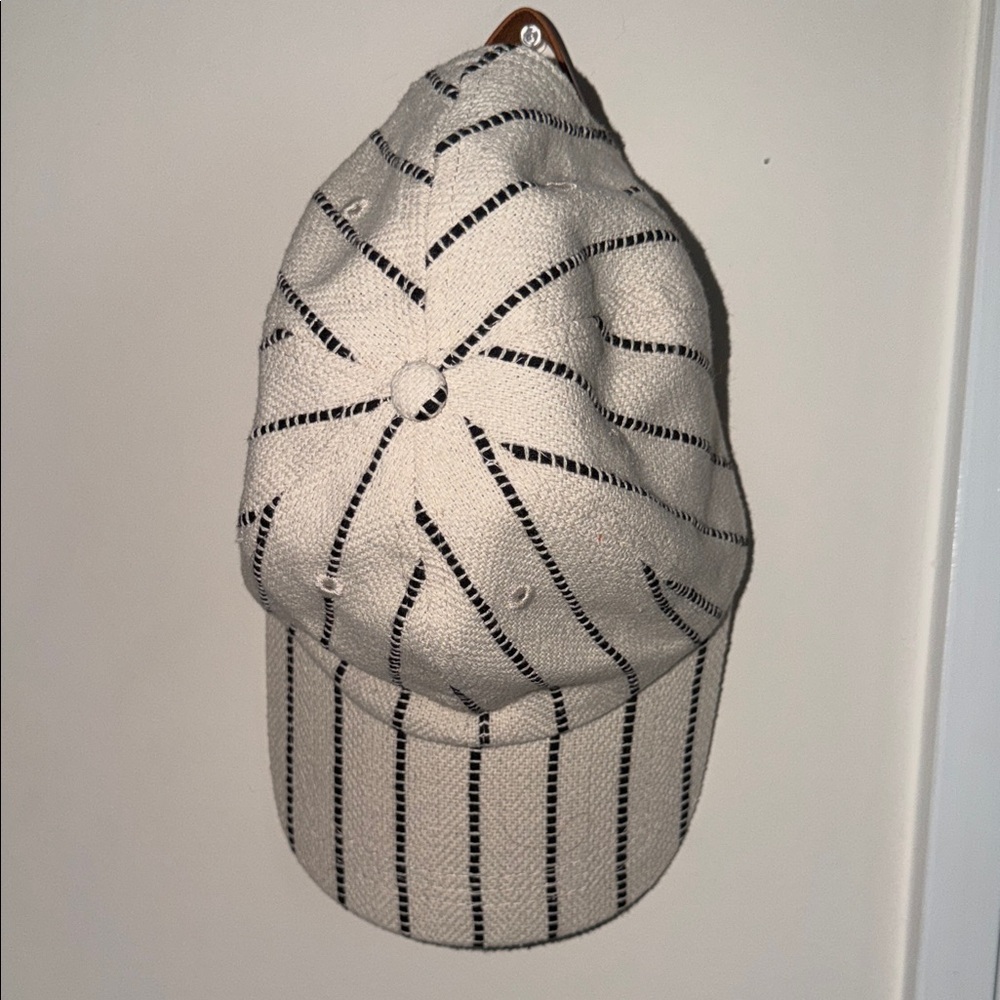 Beige and Black Patterned Cap